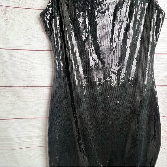 Forever 21 Women's Sequin Style Black Mesh Back Holiday Style Dress Sz M - Picture 12 of 13